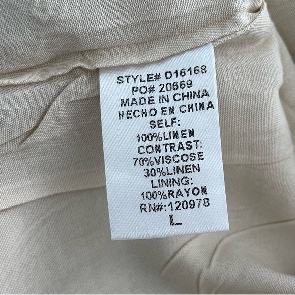 NWT Entro 100% Linen Dress Fully‎ Lined Size Large Spaghetti Straps Neutral - Picture 9 of 10
